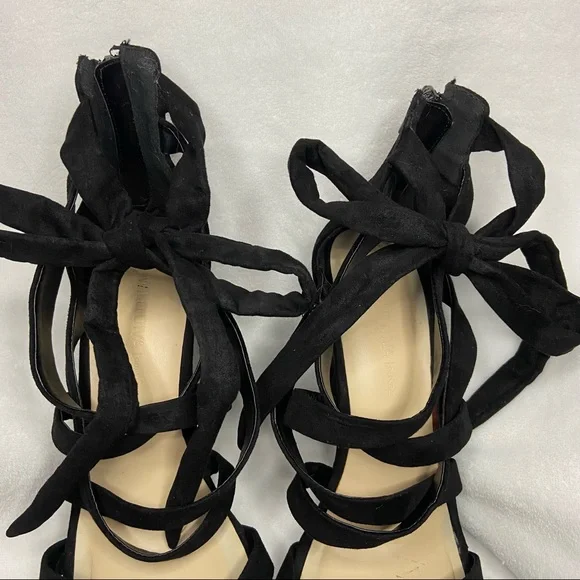 Lounge Suede Crisscross Leg Wrap Stiletto Heel - Picture 4 of 13